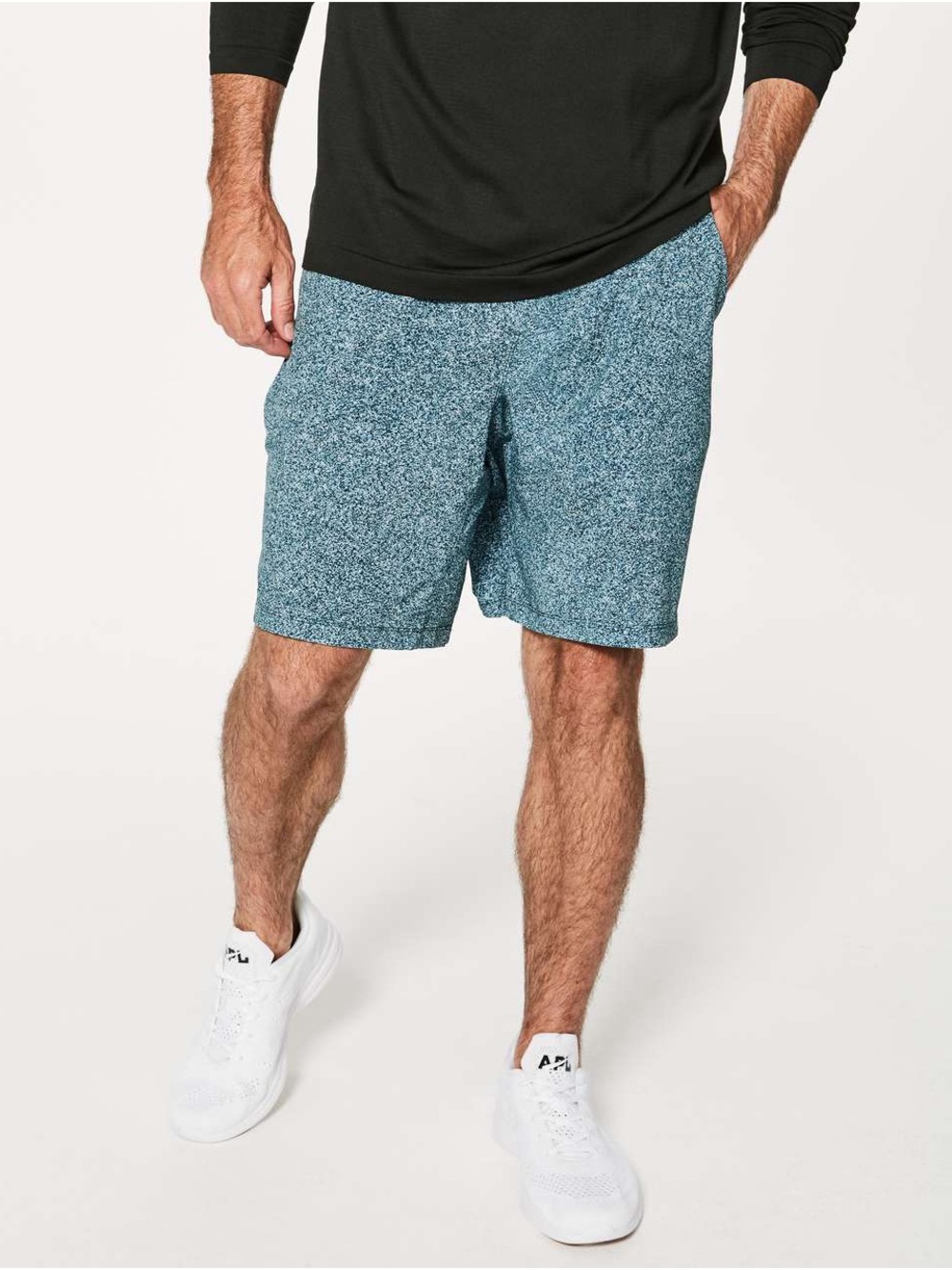 Lululemon Pace Breaker Short Linerless 9” M Blue Speckled Athletic Running Gym